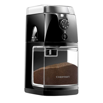 Chefman Coffee Grinder Electric Burr Mill - Freshly Grinds Up to 2.8oz Beans, Large Hopper with 17 G...