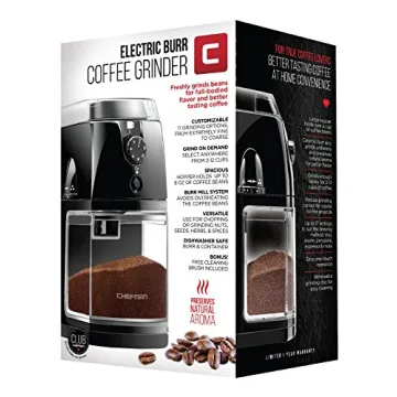 Chefman Coffee Grinder Electric Burr Mill Offers 17 Grinding Options