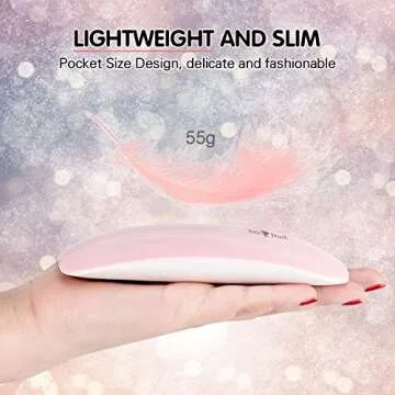 Mini UV LED Nail Lamp, Portable Lightweight Nail Dryer Pocket Size Mouse Shape Nail Gel Light Curing Lamp with USB Cable for All Gel Polish（Pink）