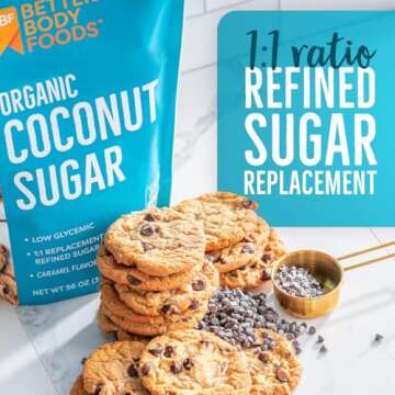 BetterBody Foods Organic Coconut Sugar, Gluten-Free, Non-GMO, Low Glycemic Sugar Substitute, 3.5 lbs...