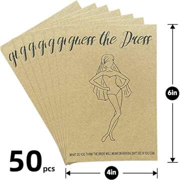 Y_Bong Bridal Shower Games - Guess The Dress Bridal Shower Game for 50 Guests - Funny Wedding Decora...