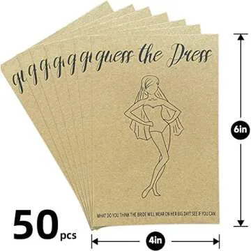 Y_Bong Bridal Shower Games - Guess The Dress Bridal Shower Game for 50 Guests - Funny Wedding Decora...
