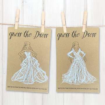Y_Bong Bridal Shower Games - Guess The Dress Bridal Shower Game for 50 Guests - Funny Wedding Decorations Party Supplies Games Ideas