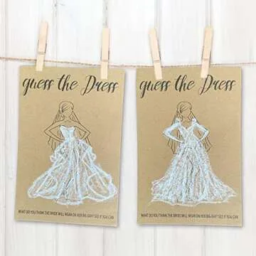 Y_Bong Bridal Shower Games - Guess The Dress Bridal Shower Game for 50 Guests - Funny Wedding Decorations Party Supplies Games Ideas