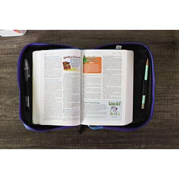 Adventure Bible Cover for Boys, Zippered, with Handle, Nylon, Blue, Medium