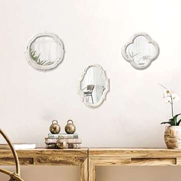 Vintage Oval Mirrors for Wall Decor - Sintosin 11 Inch