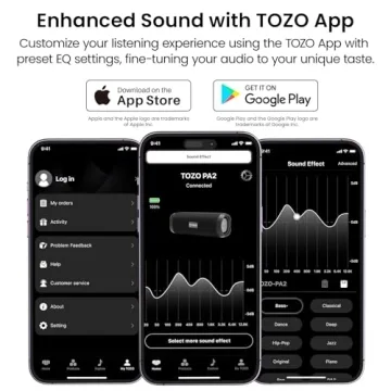 TOZO PA2 Bluetooth Speaker Dual Drivers 25H Playtime Waterproof