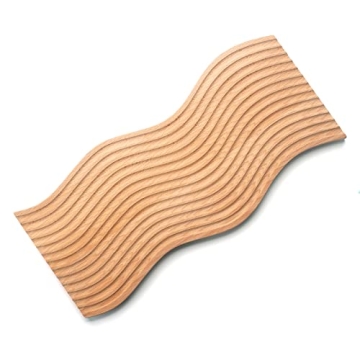 Wave Design Wooden Charcuterie Board Dual Use Serving Decor
