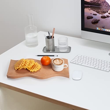 Wave Design Wooden Charcuterie Board Dual Use Serving Decor