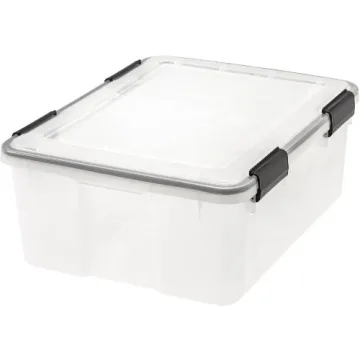 IRIS USA 30 Quart WEATHERPRO Plastic Storage Box - Durable, Clear, and Airtight