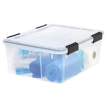IRIS USA 30 Quart Clear Weatherproof Storage Bin