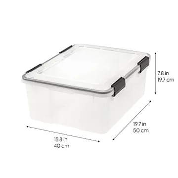 IRIS USA 30 Quart Clear Weatherproof Storage Bin