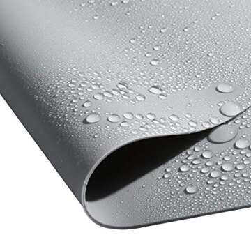 wellhouse 27.6 by 19.6 Inch Oversize Silicone Pastry Mat Baking Mat Dough Rolling Countertop Protector Clay Mat No-slip Non Stick Waterproof Heat Resistant Silicone Placemats Table Mat(Gray,1 piece)