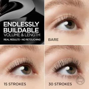 L'Oreal Paris Paradise Big Deal Mascara, Volumizing and Lengthening Formula, Buildable, Clump Resistant, Washable Blackest Black Mascara, 0.33 Fl Oz