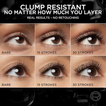 L'Oreal Paris Paradise Big Deal Mascara, Volumizing and Lengthening Formula, Buildable, Clump Resistant, Washable Blackest Black Mascara, 0.33 Fl Oz