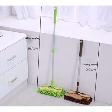 Xifando Mini Microfiber Chenille Cartoon Flat Dust Mop for Children,Detachable,360 Degree Rotation, Extension-Type (Brown)
