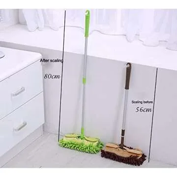 Xifando Mini Microfiber Chenille Cartoon Flat Dust Mop for Children,Detachable,360 Degree Rotation, Extension-Type (Brown)
