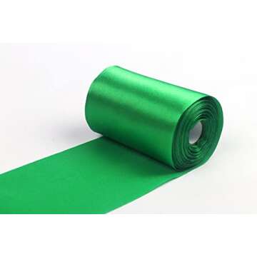 YYCRAFT 6 Inch Wide Satin Ribbon Satin Fabric Spool for Grand Opening Cutting Ceremony Wedding Birth...