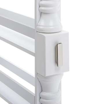 The Lakeside Collection Slim 4 Tier White Wooden Storage Rack Cart on Wheels for Small Spaces, Kitchen, Bathroom Laundry Room Organization