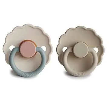 FRIGG Daisy Natural Rubber Baby Pacifier | Charming Design, 6-18 Months