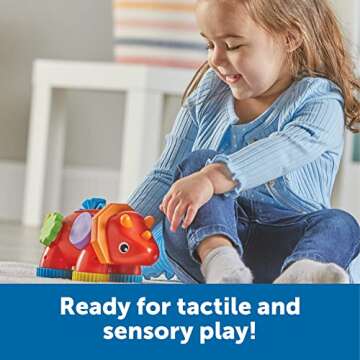 Learning Resources Tracy The Fidget Triceratops,1 Piece, Ages 18 Months+, Baby Toys,Sensory Toys for Toddlers, Fine Motor Toys,Montesory Toys