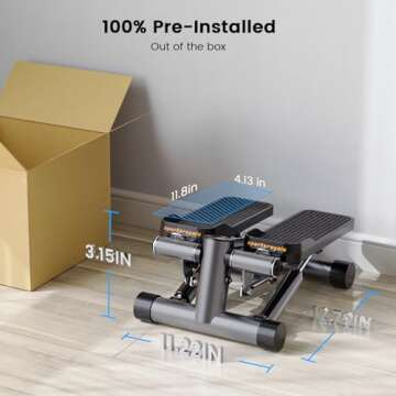 Sportsroyals Stair Stepper for Exercise, Mini Steppers with Resistance Band, Hydraulic Fitness Stepper Exercise Home Workout Equipment for Full Body Workout, 330lbs Weight Capacity