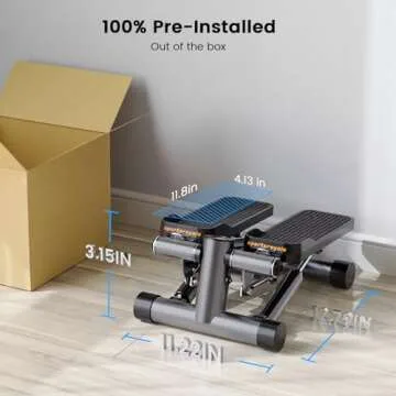 Sportsroyals Stair Stepper for Exercise, Mini Steppers with Resistance Band, Hydraulic Fitness Stepper Exercise Home Workout Equipment for Full Body Workout, 330lbs Weight Capacity