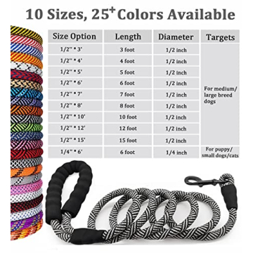 MayPaw Nylon Rope Leash with Padded Handle for Dogs