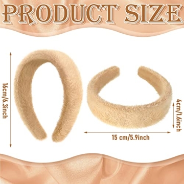 Kajaia 10 Pcs Mink Faux Fur Headbands for Women and Girls