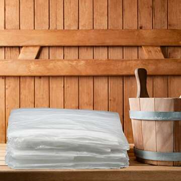 Teling 150 Pcs Sauna Bag Plastic Sheeting for Body Wrap 47 x 83 Inch Applied Inside a Far Infrared Disposable Body Wraps Thicken Sauna Blanket Liners Accessories