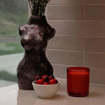Reimagine Discovery Female Body Vase, Clean Girl Aesthetic Room Decor, Modern Home Decor Ceramic Flower Vase for Living, Bedroom & Office, Minimalist Decorative Vase Body Sculpture (Matte Black)