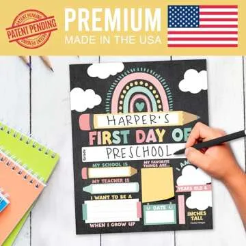 Hadley Designs Double-Sided School Sign Photo Props