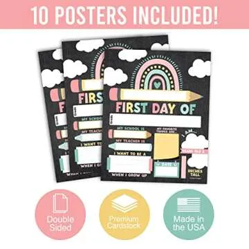 Hadley Designs Double-Sided School Sign Photo Props