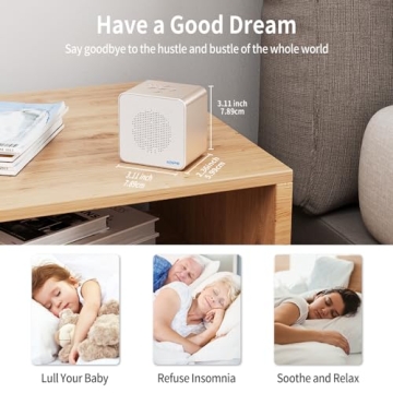 RENPHO White Noise Machine, ensures Good Sleep Quality for Adults with Soothing Sounds and Timer with Memory, Privacy Noise Cancellation in Office, Portable for Travel