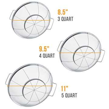 U.S. Kitchen Supply - 3 Piece Colander Set - Stainless Steel Mesh Strainer Net Baskets with Handles ...