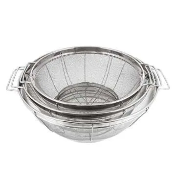 3 Piece Stainless Steel Colander Set for All Cooking Needs