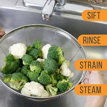 3 Piece Stainless Steel Colander Set for All Cooking Needs