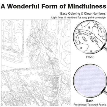 COLORWORK DIY Paint by Numbers, Canvas Oil Painting Kit for Kids & Adults, 16" W x 20" L Drawing Paintwork with Paintbrushes, Acrylic Pigment-A Window Flower (Without Frame)