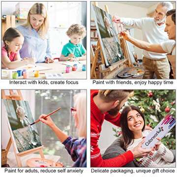 COLORWORK DIY Paint by Numbers, Canvas Oil Painting Kit for Kids & Adults, 16" W x 20" L Drawing Paintwork with Paintbrushes, Acrylic Pigment-A Window Flower (Without Frame)