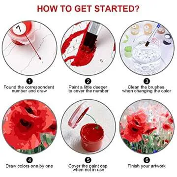 COLORWORK DIY Paint by Numbers, Canvas Oil Painting Kit for Kids & Adults, 16" W x 20" L Drawing Paintwork with Paintbrushes, Acrylic Pigment-A Window Flower (Without Frame)