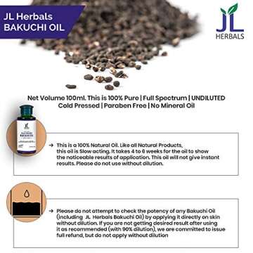 JL Herbals Bakuchi Oil 100ml | 100% Pure Psoralea corylifolia | Cold Pressed