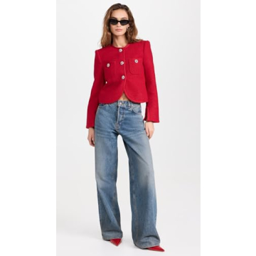 Cinq a Sept JuniA Jacket in Berry Fizz with Rhinestone Buttons