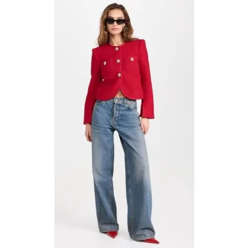 Cinq a Sept JuniA Jacket in Berry Fizz with Rhinestone Buttons