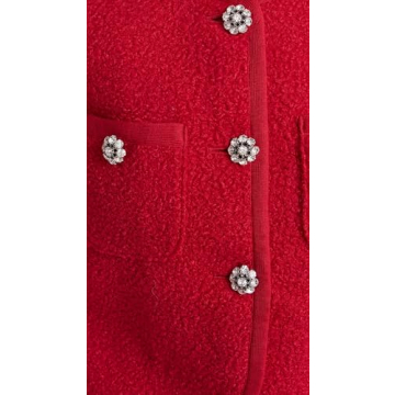 Cinq a Sept JuniA Jacket in Berry Fizz with Rhinestone Buttons