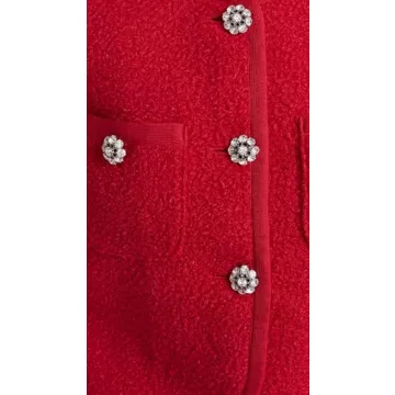 Cinq a Sept JuniA Jacket in Berry Fizz with Rhinestone Buttons