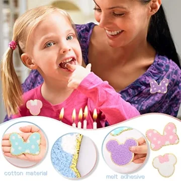 Colorful Bowknot Mouse Chenille Patches Set for Crafts