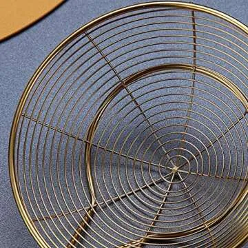 Gold Strainer Spider Skimmers For Kitchen,Kyraton Stainless Steel Titanium Gold Plating Slotted Spoon Pasta Strainers Tomato Food Strainer Skimmer Ladle For Kitchen Cooking and Frying Food