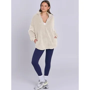 ANRABESS Women's Soft Sherpa Fleece Hoodie Fall 2024