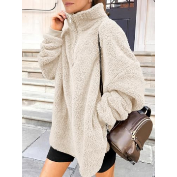 ANRABESS Women's Soft Sherpa Fleece Hoodie Fall 2024