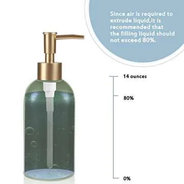Natheeph 14OZ Ceramic Soap Dispenser Ceramic Soap Pump Dispenser Can Fill Liquid for Bathroom/Kitchen (Green)